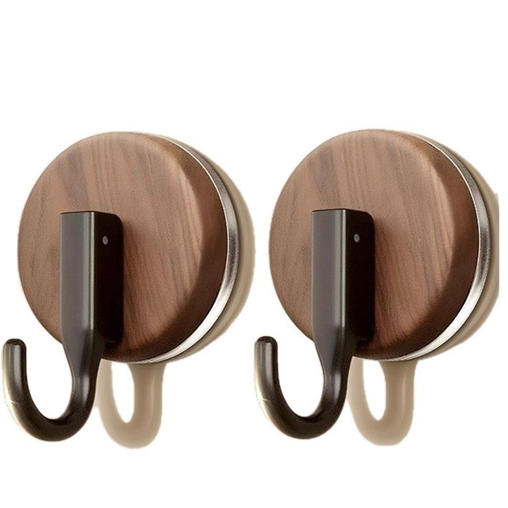 4 pack Wreath Hanger for Front Door, Upgraded Suction Cup Hook for Window Glass/Shower Mirror/Over Door (Walnut)