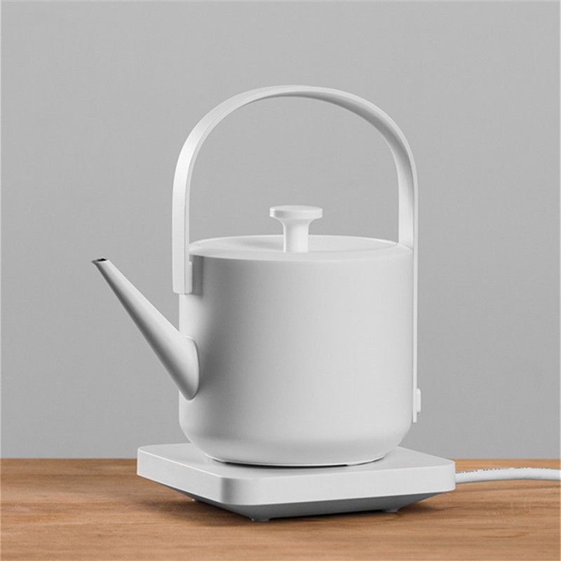 Gooseneck Kettle Mouth Electric Water Kettle Stainless Steel Coffe Hand Punching vision Stainless Steel Kettle Water Boiler Matte White