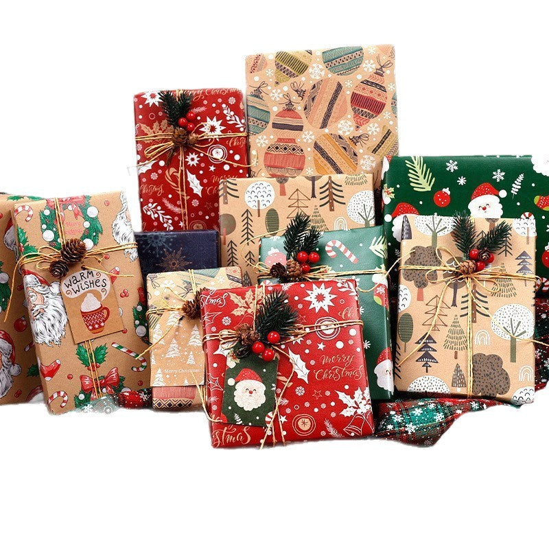 Christmas Gift Wrapping Paper - 6-Pack "Fireplace Sweet Dreams" Series (50x70cm)