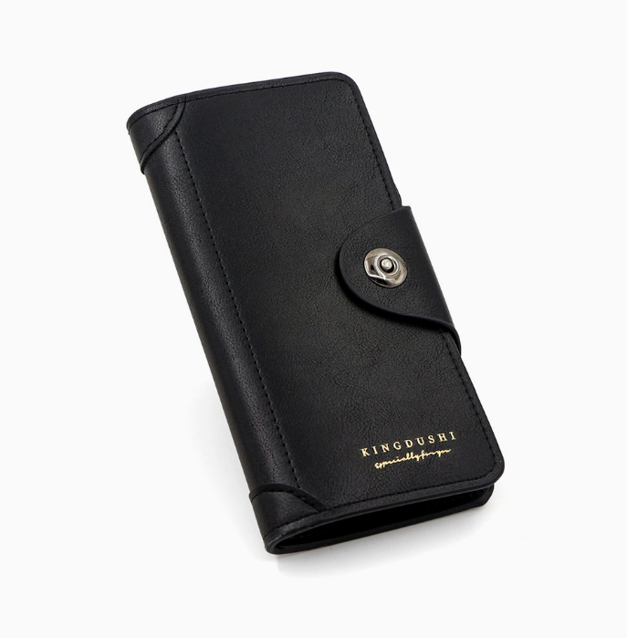 Light brown wallet for Men, High-End Stylish Long Leather Billfold with Magnetic Closure and Multiple Credit Card Slots, Ultra Thin Three-in-One Business Organizer
