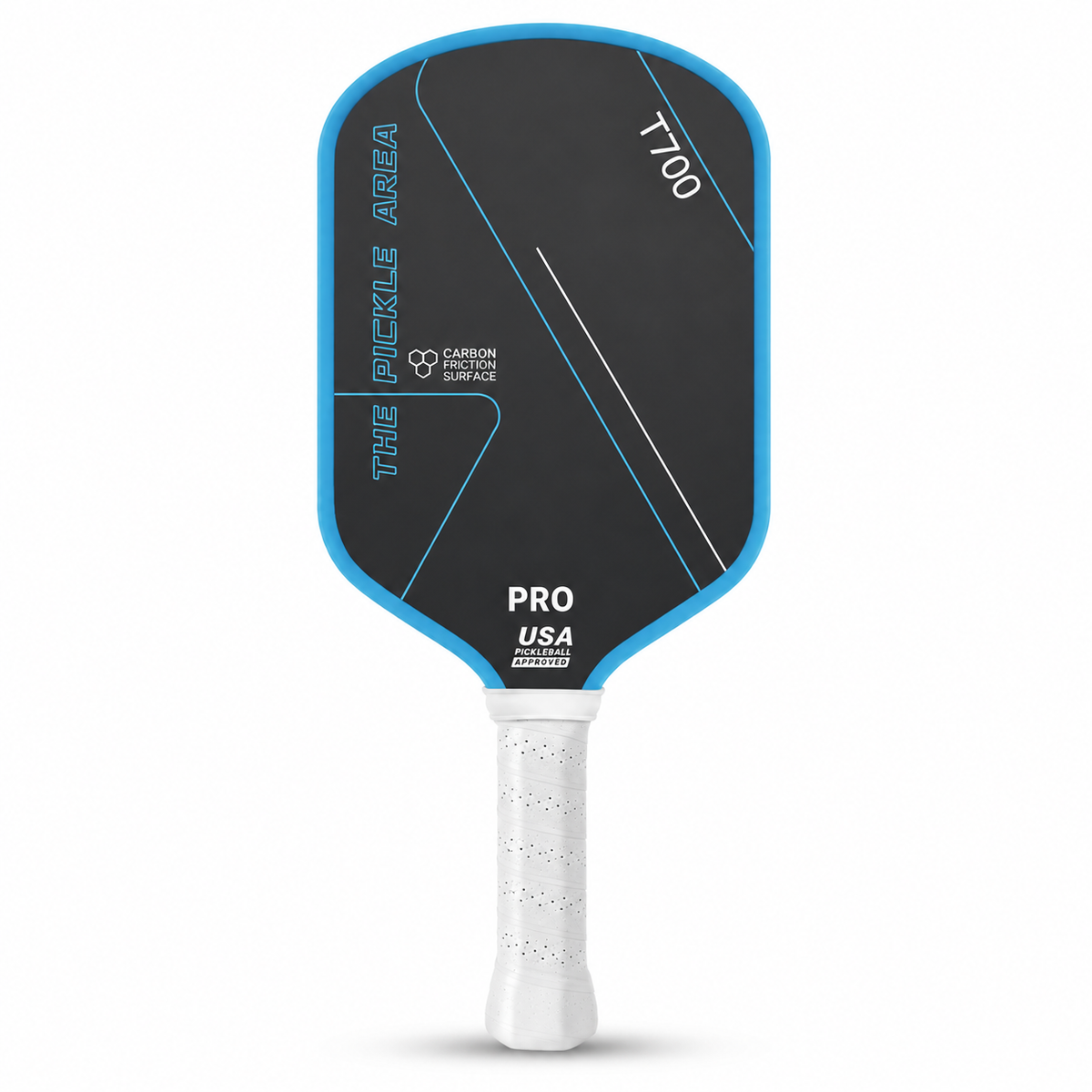 T700 Carbon Fiber Pickleball Paddle, USAP Approved Racket with Carbon Friction Surface for Spin, Control & Power – Blue