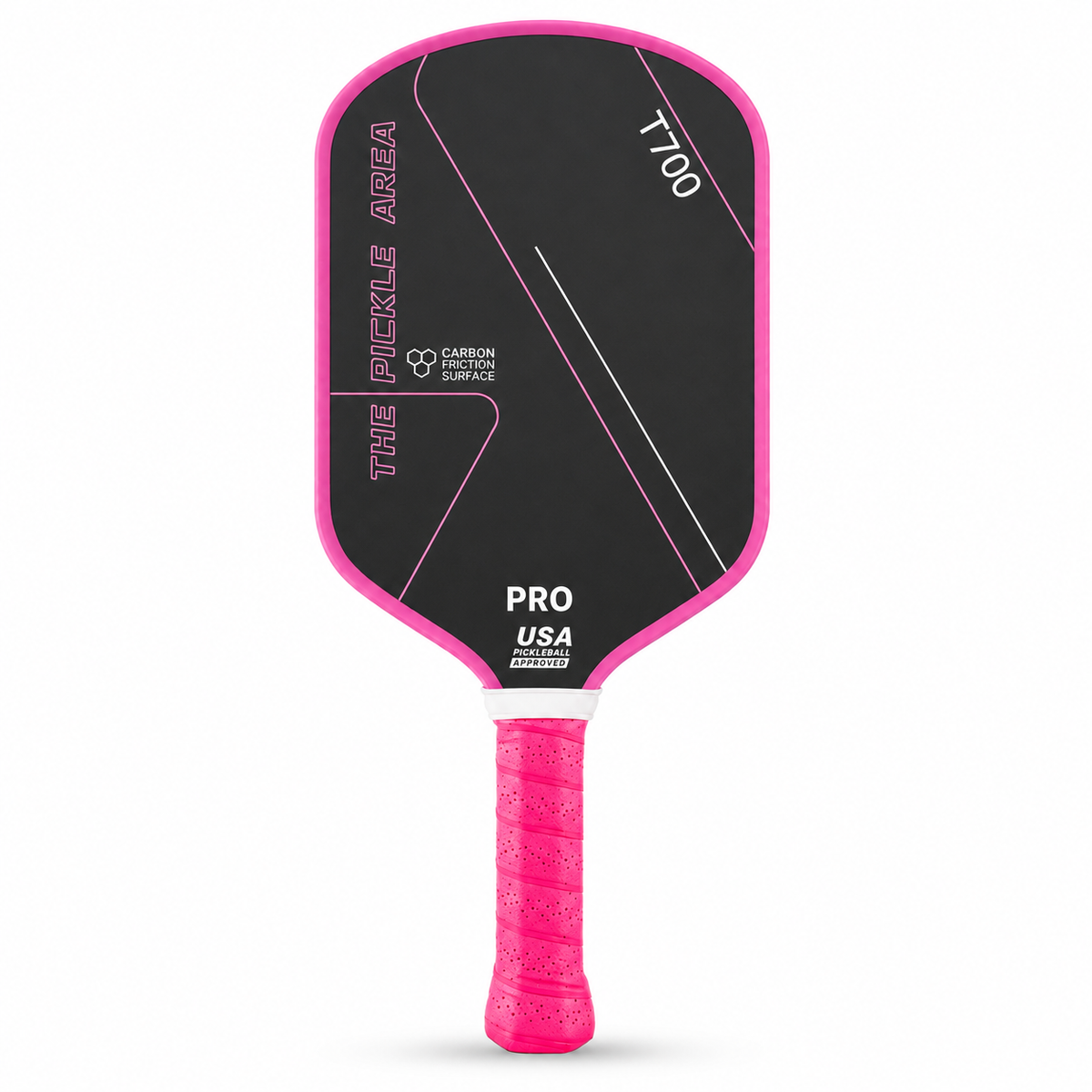 T700 Carbon Fiber Pickleball Paddle, USAP Approved Racket with Carbon Friction Surface for Spin, Control & Power – Hot Pink