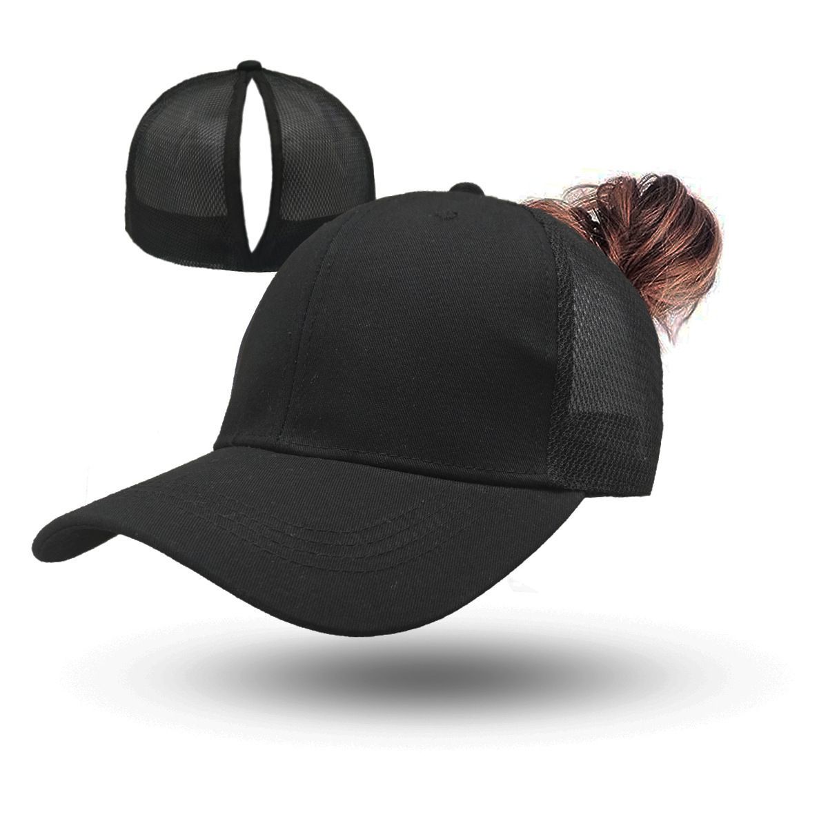 Magnetic Ponytail Cap Black