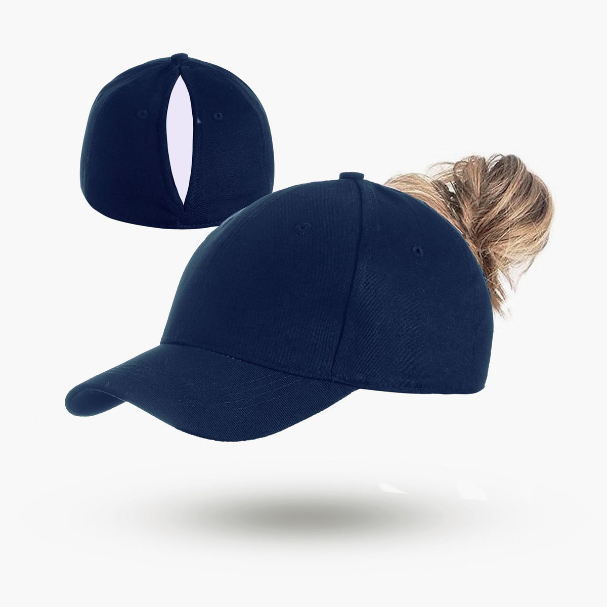 Magnetic Ponytail Cap Navy Blue