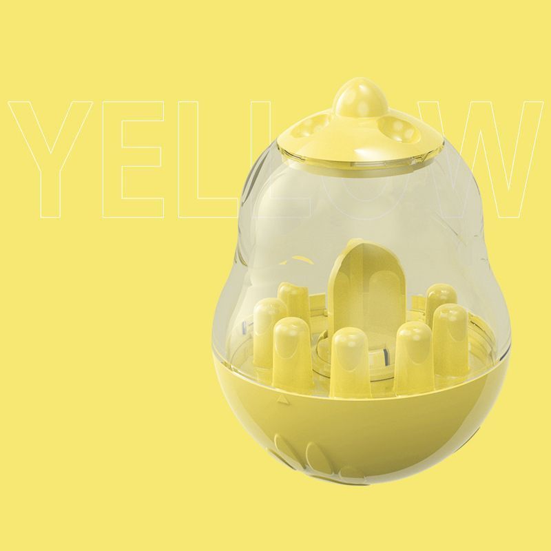 2Pcs Pet Tumbler Feeder Puzzle Toy Pet Training Dispenser-yellow
