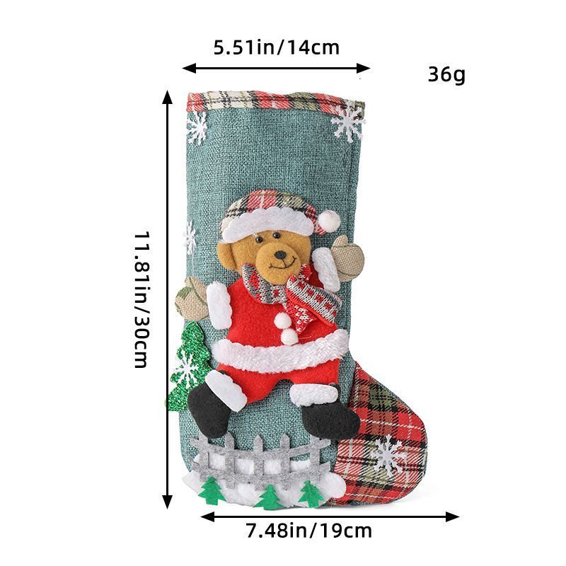 2pcs Bear Christmas Stocking
