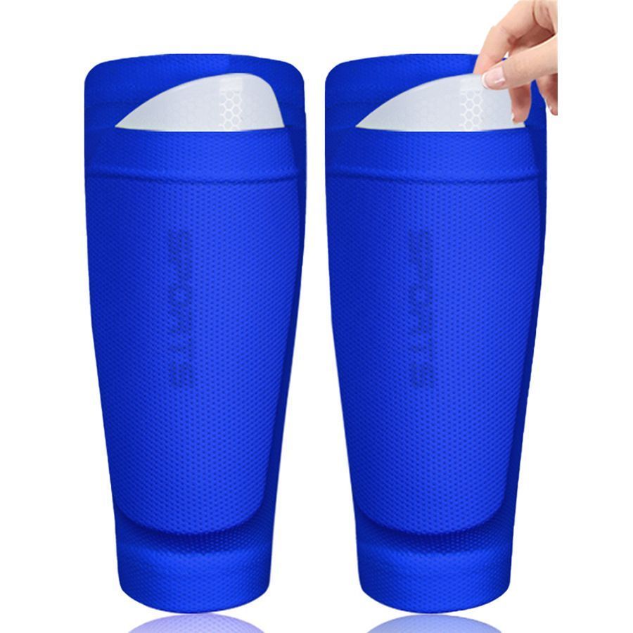 2 Pairs Soccer Shin Guard Sock White Size S