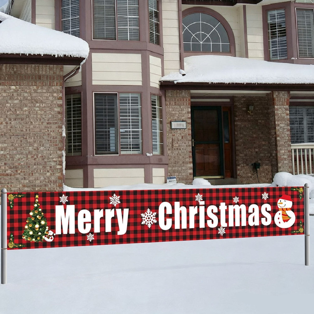 Festive Christmas Hanging Banner, Seasonal Party Backdrop Decor, Beautiful Home & Venue Xmas Decoration, Size 29648cm GZ02