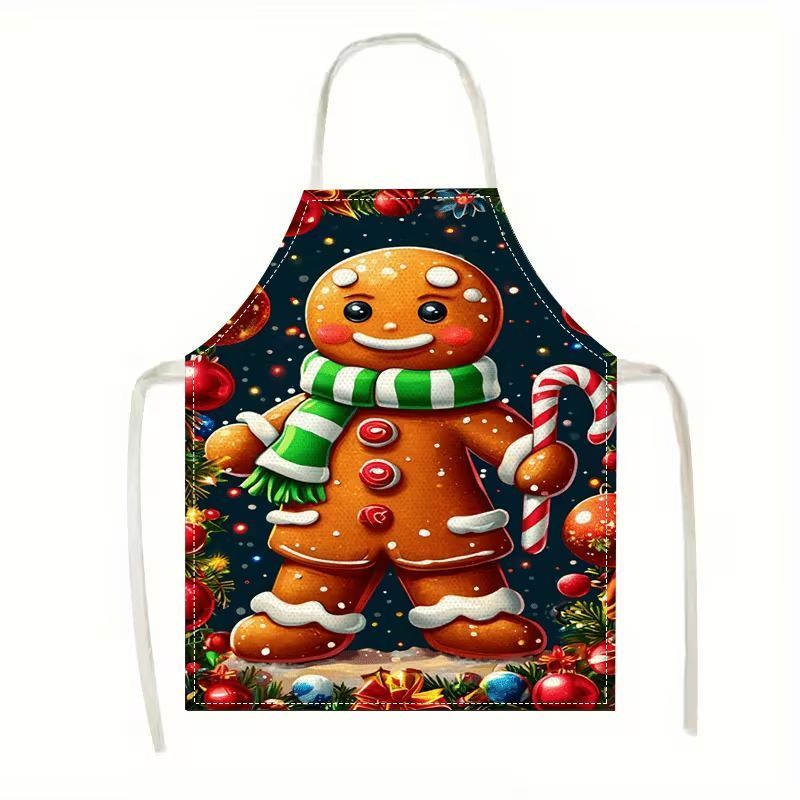 Baking Christmas & Halloween Apron, 56x45 cm Heavy Cotton Linen, sturdy and durable, standard fit, designed with stain-resistant fabric for messy baking sessions.