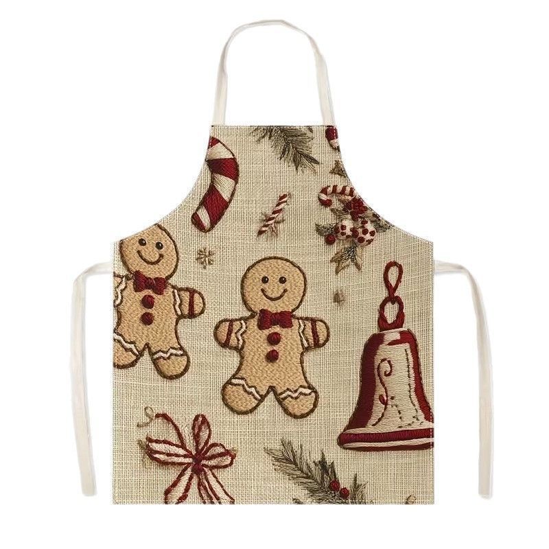 Jolly Christmas & Halloween Apron, 75x65 cm Light Cotton Linen, lightweight and breathable, large size offers extra coverage, wrinkle-resistant, keeps you looking sharp.
