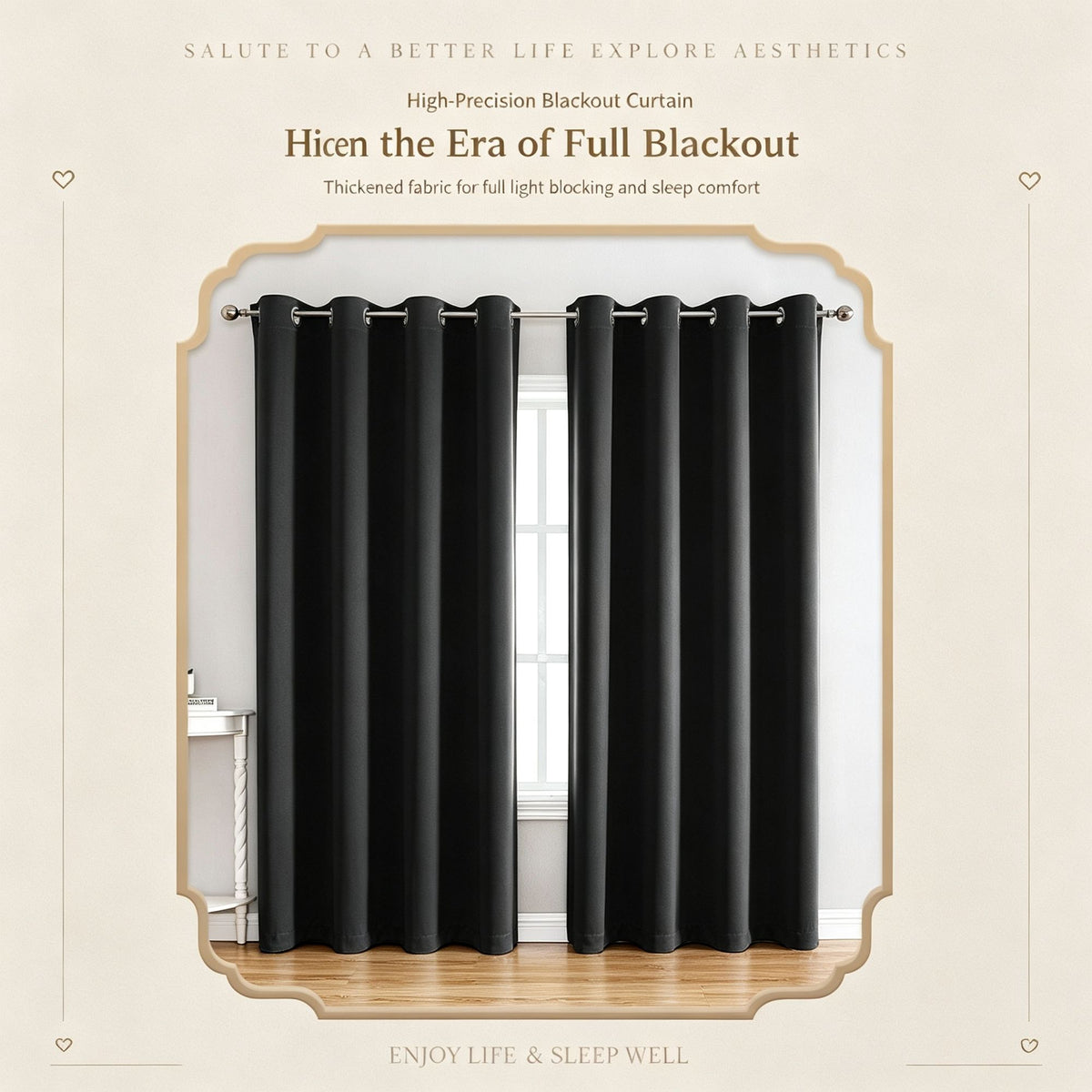 Black | Approx. 39x98 Inch Single Panel | 657g Per Panel | 210GSM Full Light Blocking Curtains, Grommet Top 2 Panels, Industrial Style Tall Window Drapes for High Ceiling, Suitable for Christmas Gifting