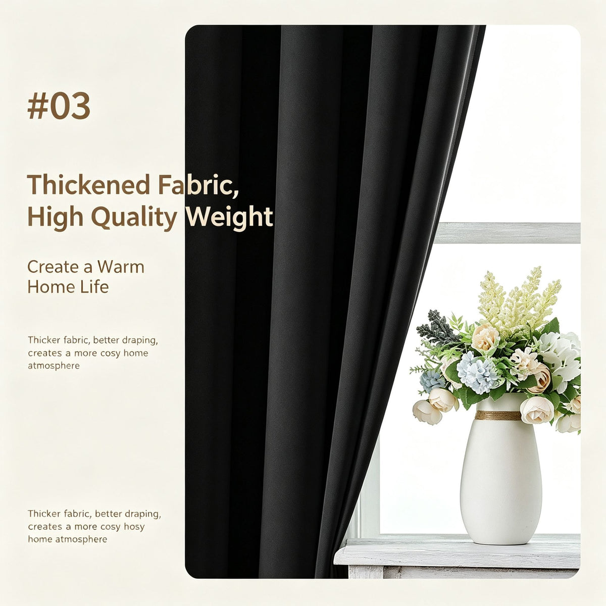 Light Grey | Approx. 39x98 Inch Single Panel | 657g Per Panel | 210GSM Full Blackout Curtains, Grommet Top 2 Panels, Contemporary Tall Window Drapes for High Ceiling, Suitable for Christmas Gifting
