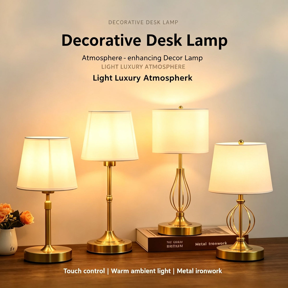 5200mAh Gold D1 Retractable Fabric Lamp | Christmas Premium Decor Gift