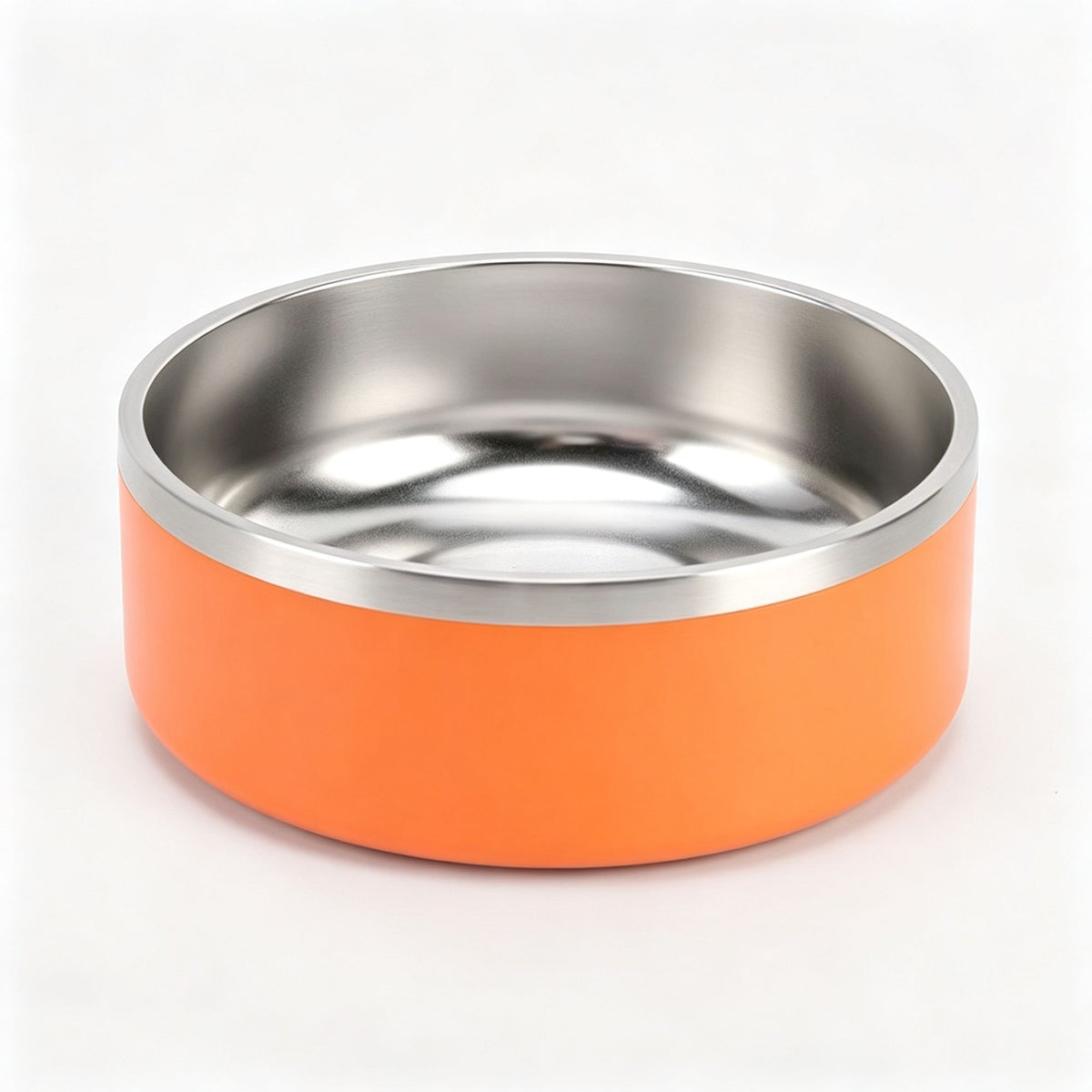 32oz 304 Stainless Steel Cat Dog Bowl | Double Thick Pet Water Bowl | Skid Resistant Base | Orange | for Small Dogs & Cats | Christmas Vibrant Small Dish
