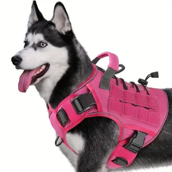 Rose Red L | Waterproof Dog Training Vest Harness | Christmas Hiking Gift | for Large Working Dogs