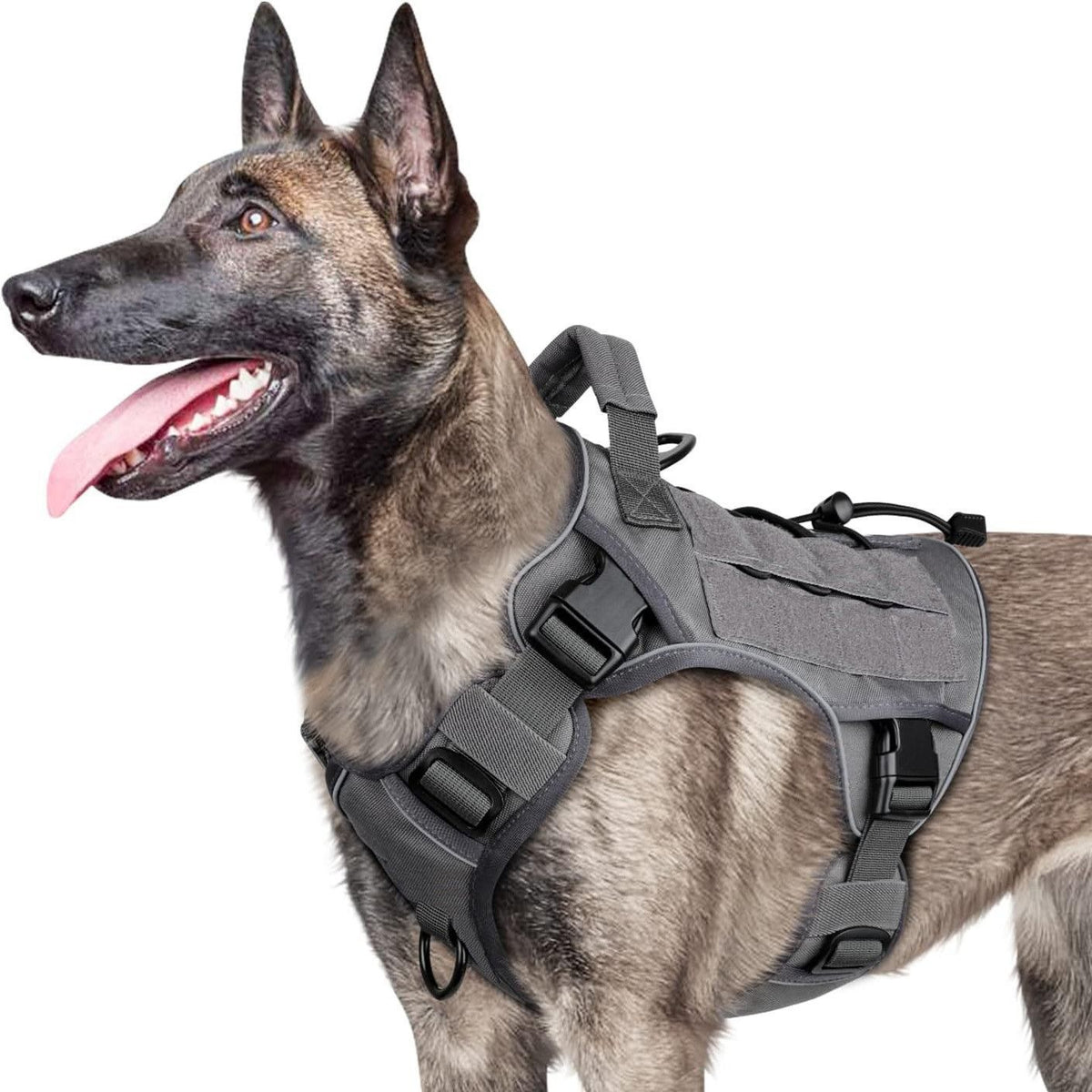 Grey L | Waterproof Service Dog Vest Harness | Christmas Service Dog Gift | for Large Working Dogs