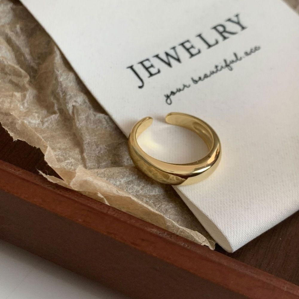 JZ0959 Cool Metallic Style | Vintage Gold Tone Cool Ring | Christmas Edgy Street Gift | Tarnish Resistant Adjustable Warm Metallic Women's Personality Ring