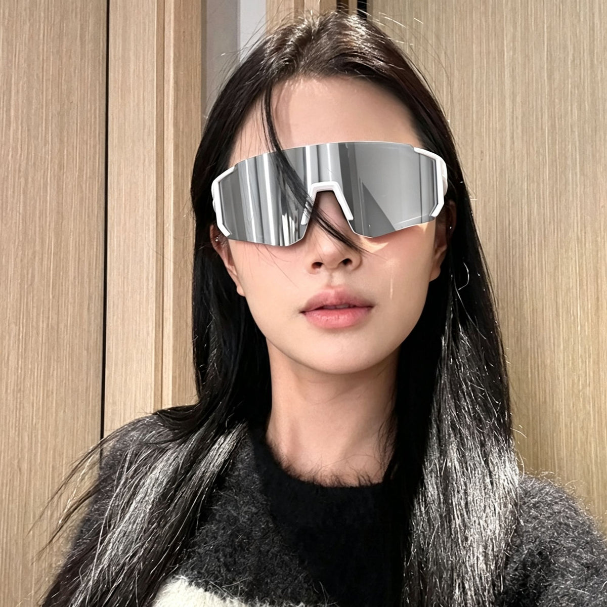 Black Frame Clear Flat Lens | HD Transparent Daily Sunglasses | Christmas Commute Gift | All-Occasion Versatile Windproof Riding Goggles
