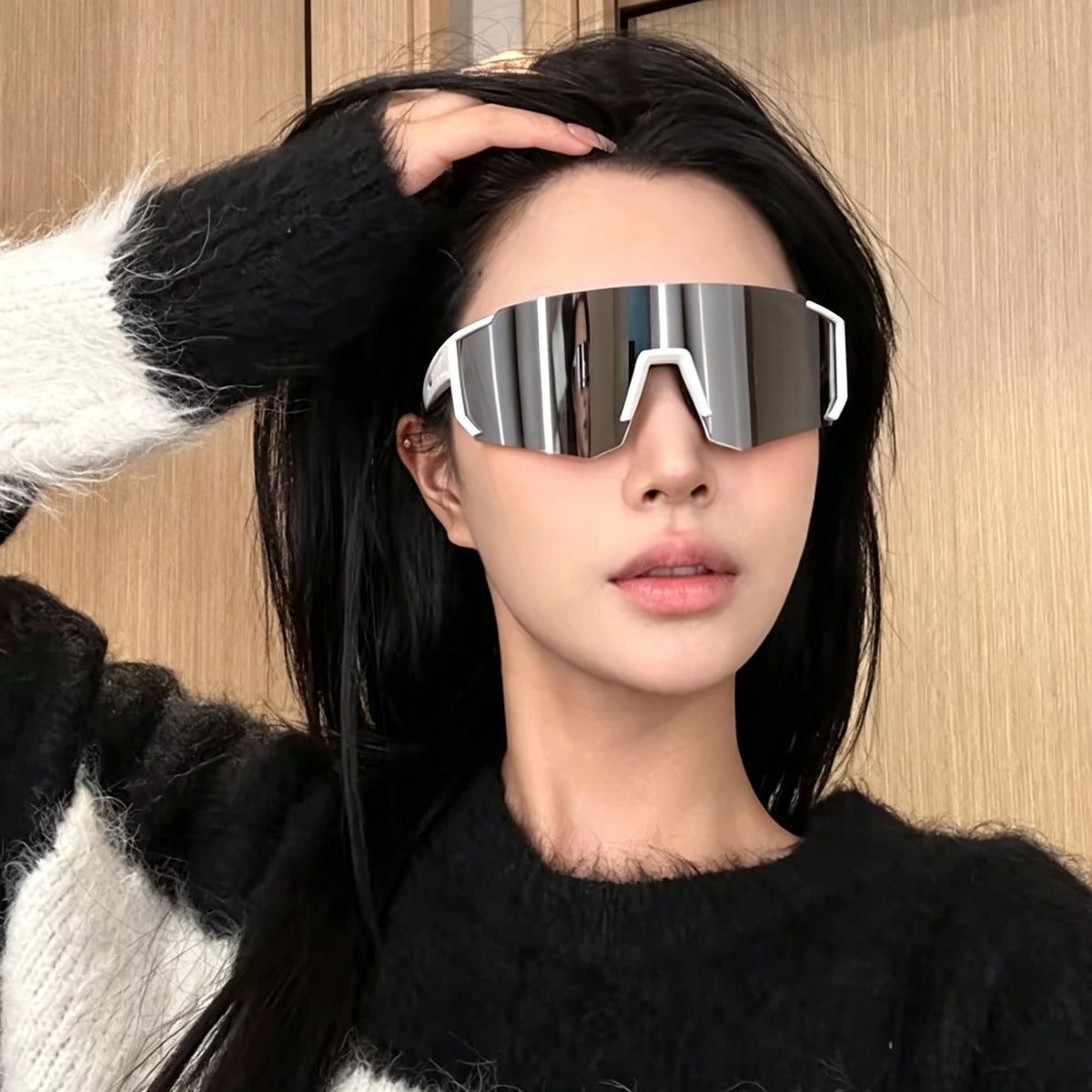 Black Frame Clear Flat Lens | HD Transparent Daily Sunglasses | Christmas Commute Gift | All-Occasion Versatile Windproof Riding Goggles