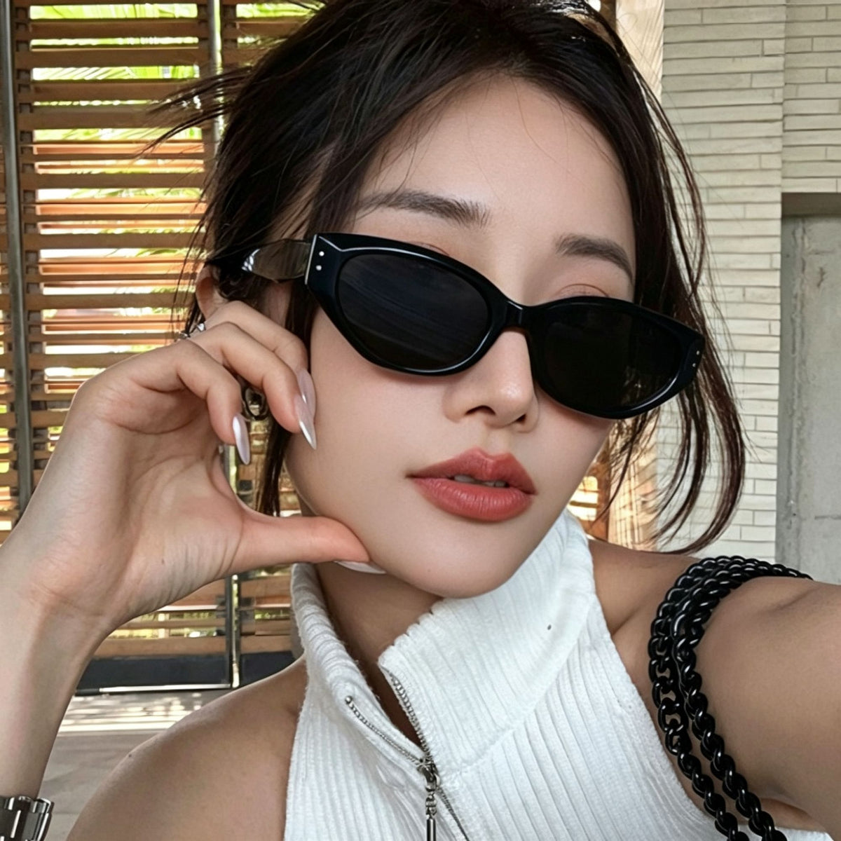 X7 Black Frame Gray Lens | UV400 Chunky Sunglasses | Christmas Chunky Retro Gift | Thick Frame Retro Trendy Sun Glasses