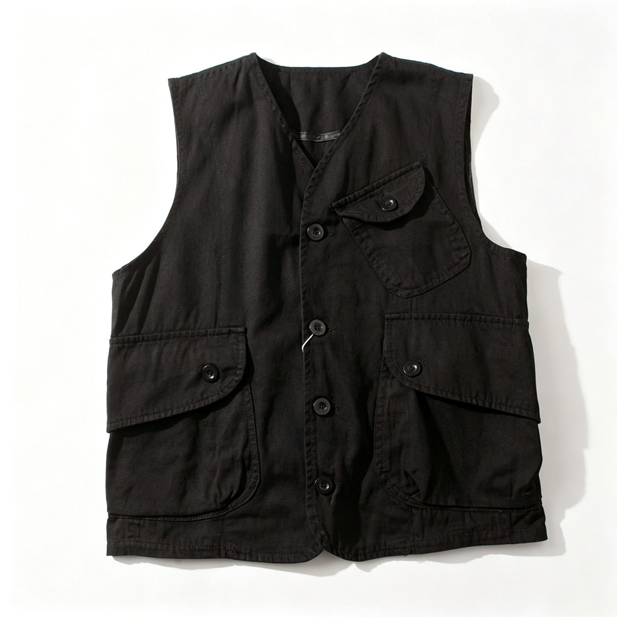 Black Size 2XL | Plus Size Utility Vest | Halloween Curvy Friendly Gift | Unisex Oversized Loose Multi-Pocket Cargo Vest