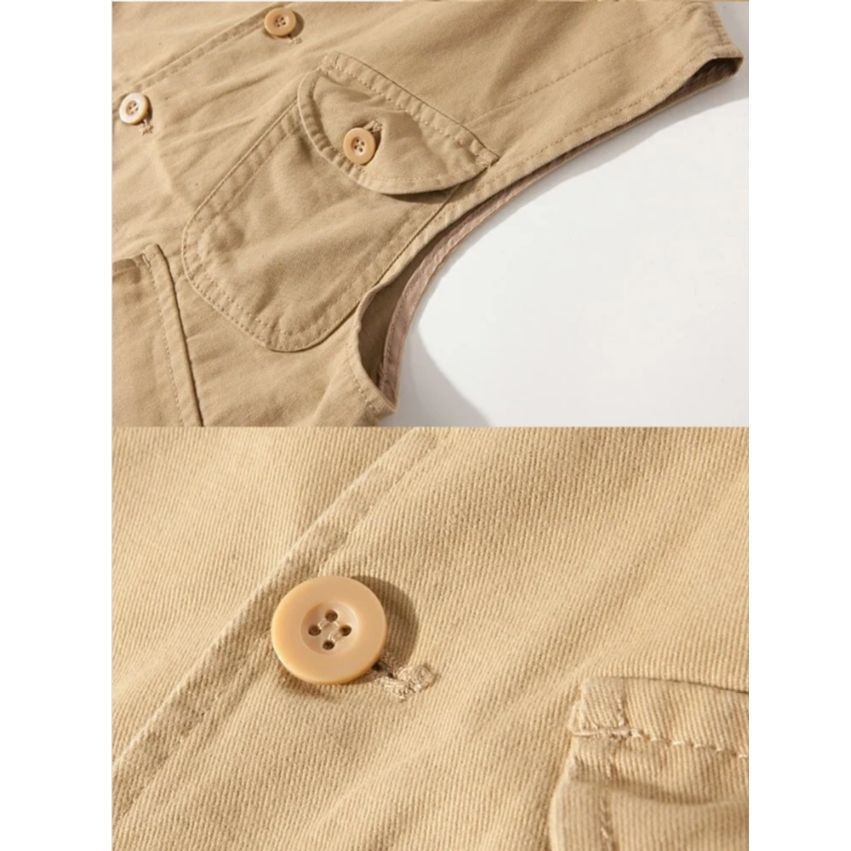 Khaki Size 3XL | Extra Roomy Work Vest | Christmas Inclusive Retro Gift | Unisex Ultra Loose Functional Sleeveless Jacket