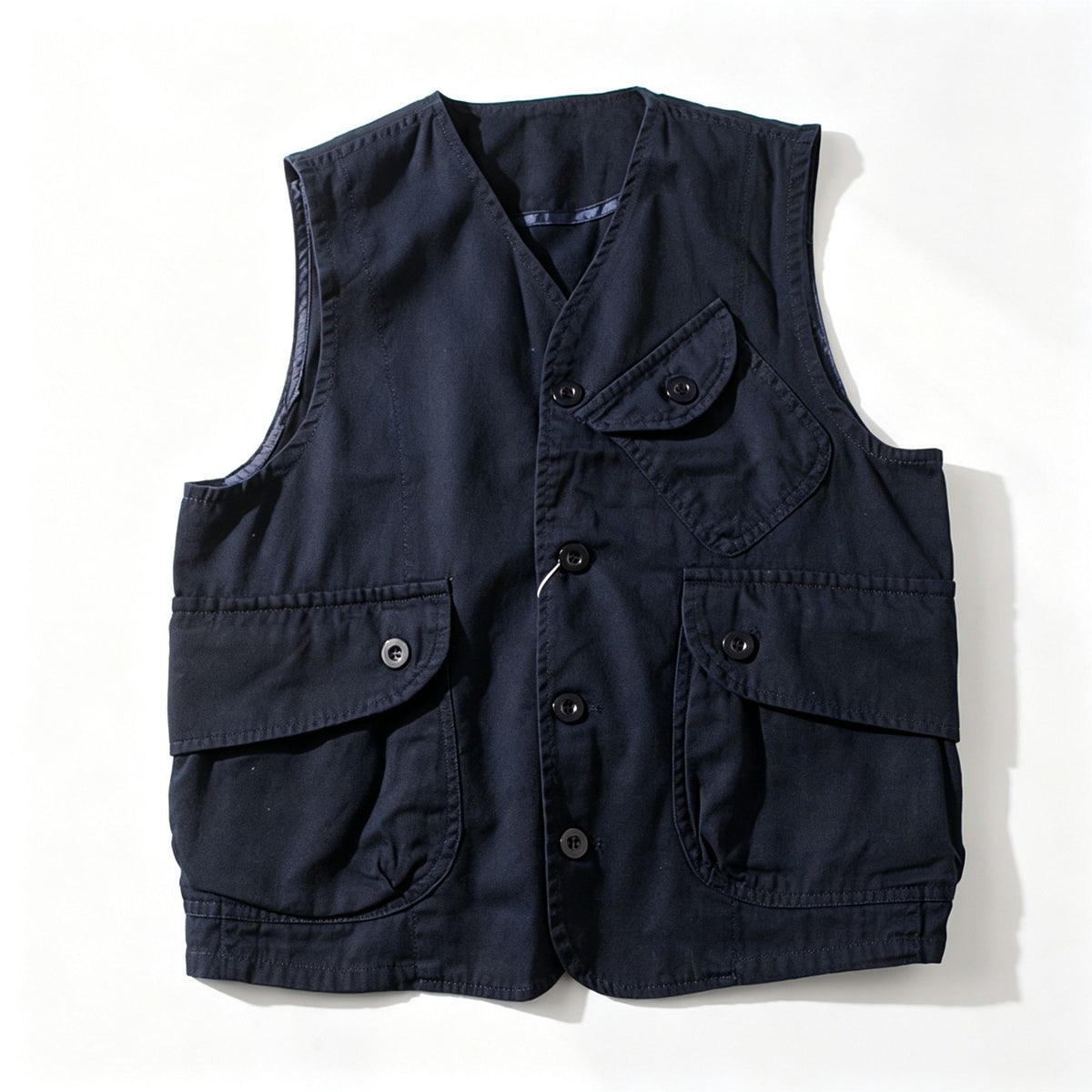Navy Size M | Multi-Pocket Commuter Cargo Vest | Christmas Commute Layer Gift | Unisex Smart Casual Sleeveless Layered Vest