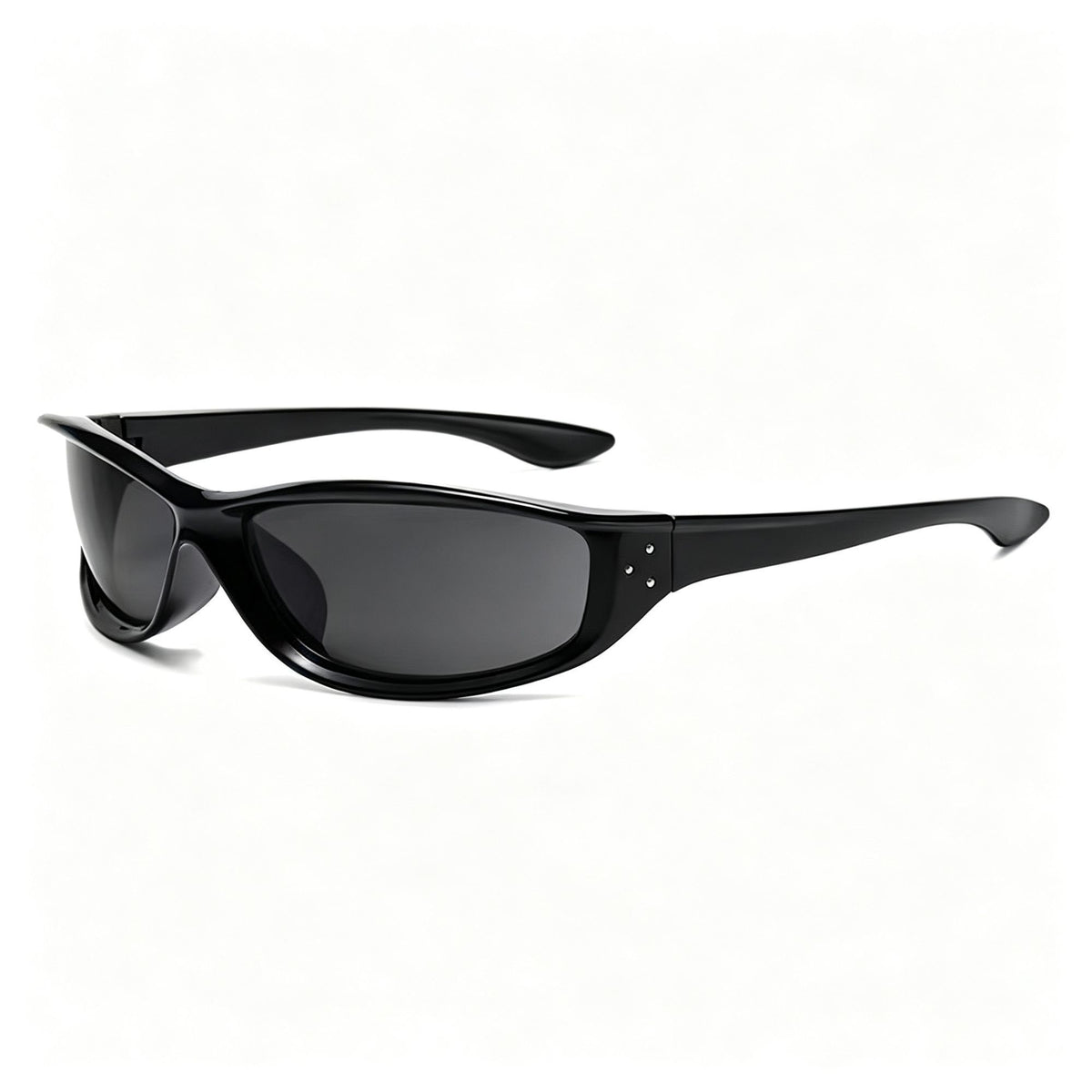 Black Frame Dark Gray Lens | Y2K Cyberpunk Biker Sunglasses | Christmas Y2K Cyber Party Gift | UV400 Protection Beach Pose Stylish Sun Glasses