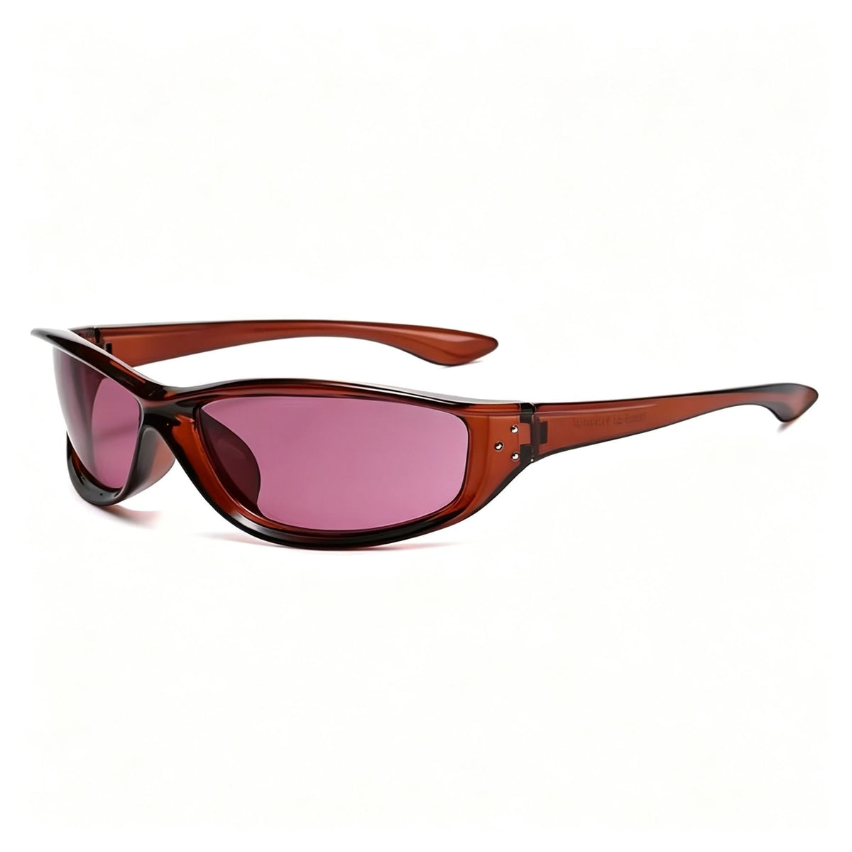 Brown Frame Pink Lens | Y2K Sweet Cool Biker Sunglasses | Halloween Pink Y2K Outfit Gift | UV Blocking Cute Edgy Beach Photo Sun Glasses