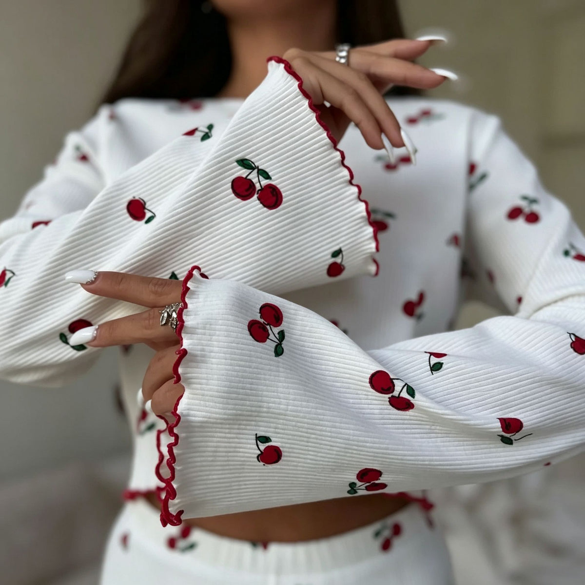 Pink Leopard Size S | Petite Slim Leopard Pajamas | Christmas Sexy Slim Gift | Body-Flattering Bell Sleeve Spring Fall Women's Sleepwear