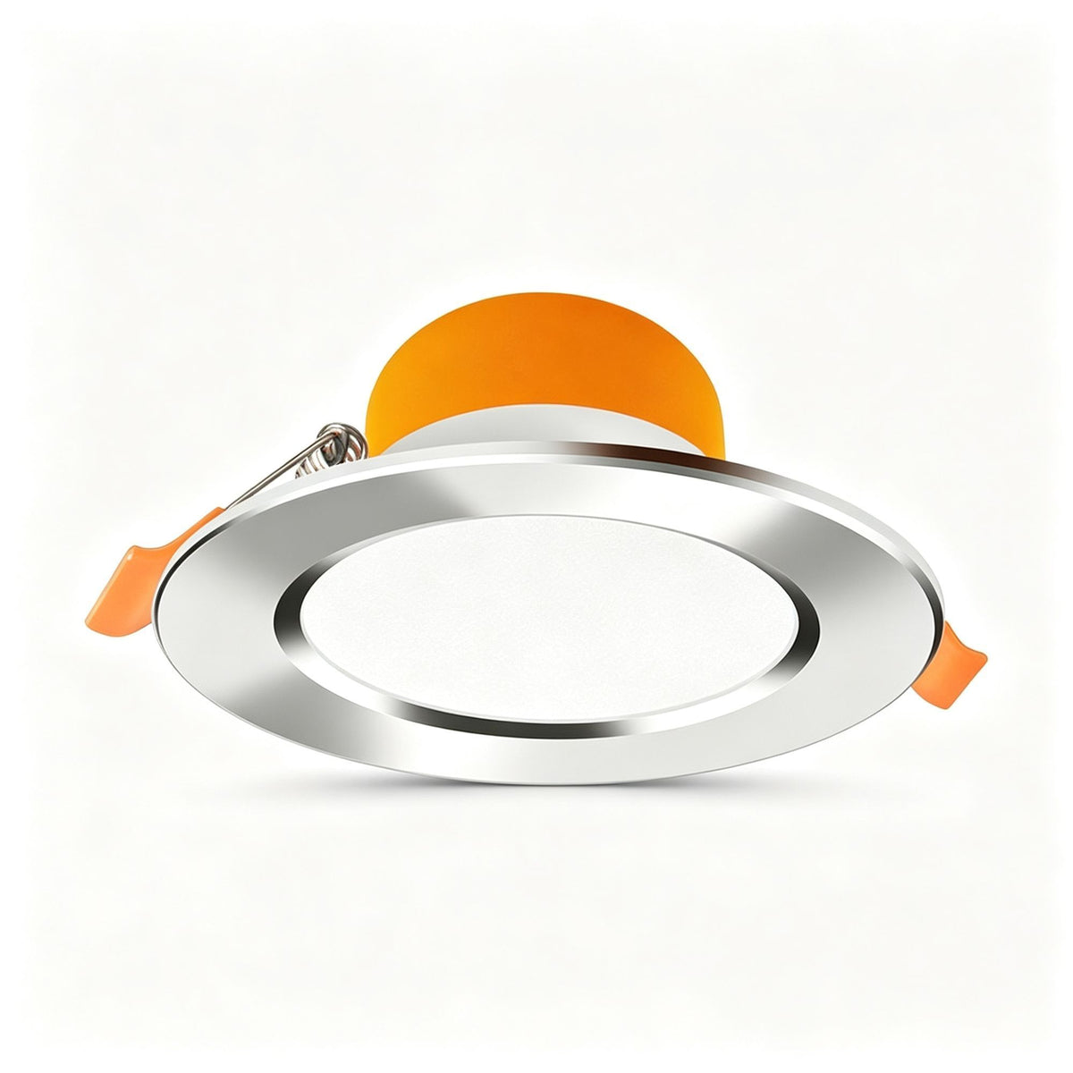 4 Pack All Aluminum Bright Silver 18W Warm White (Cutout 15-17cm) | Recessed LED Ceiling Light | Halloween Large Warm Silver Set | Warm Light Big Silver Trim Downlight