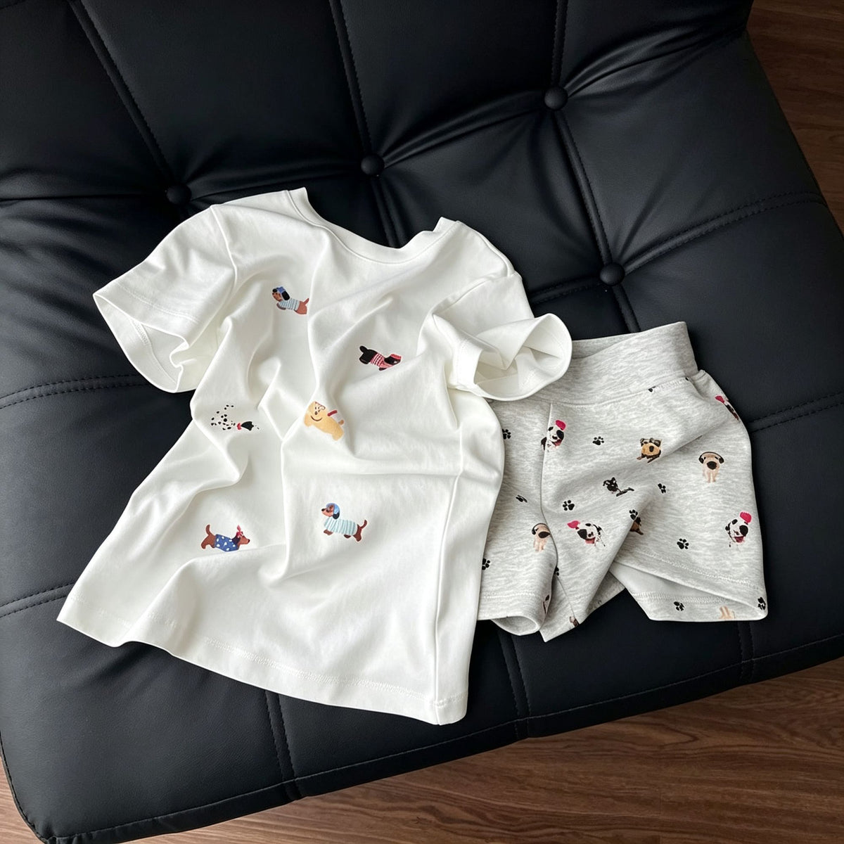 White Tee Gray Shorts Set Size XL | Plus Size Two-Tone Pajama Set | Christmas Everyday Comfort Gift | Relaxed Fit Casual Homewear Set