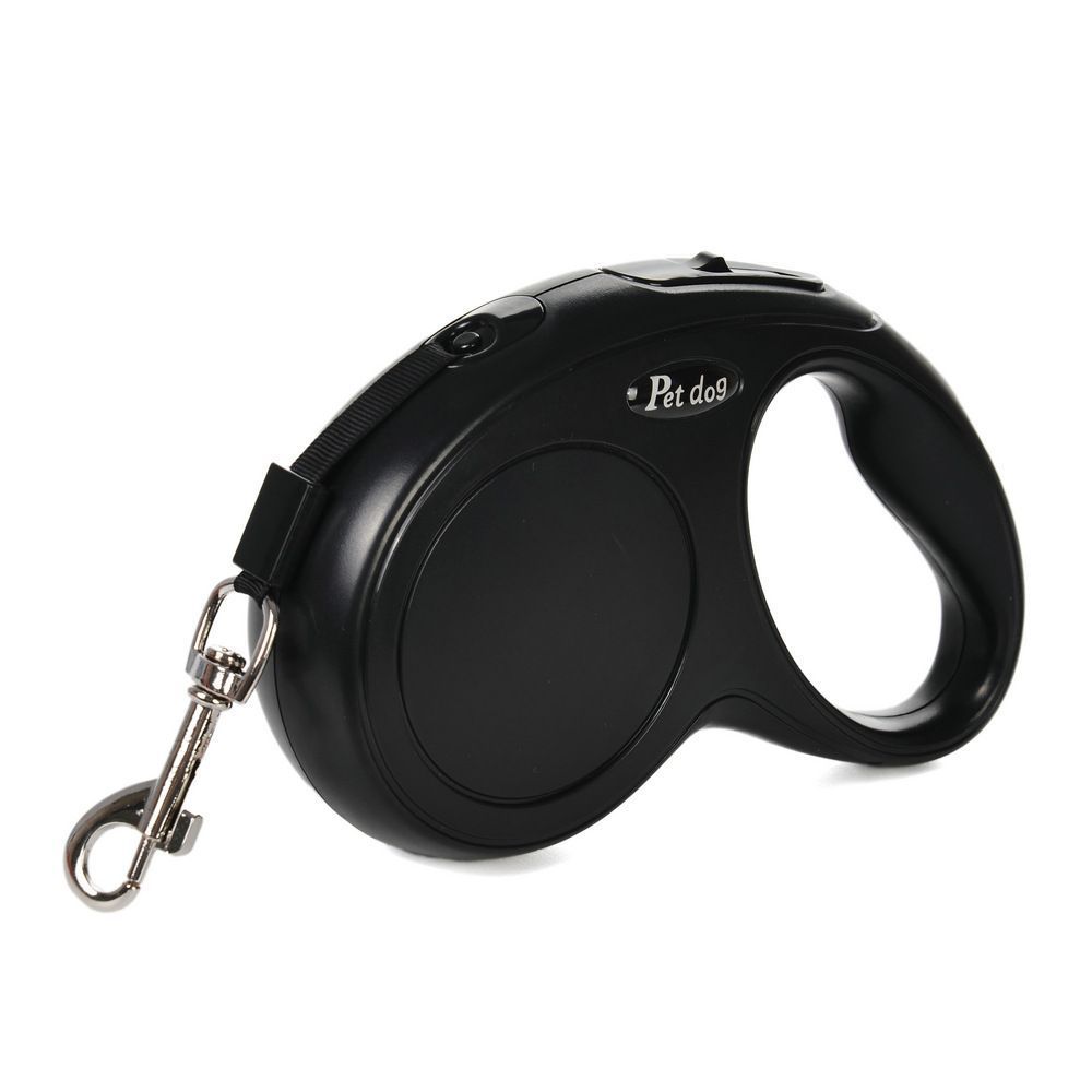 Black 3m Minimalist Retractable Dog Leash | Christmas Classic All-Match Gift | Sleek Automatic Extendable Pet Leash Blister Card Pack