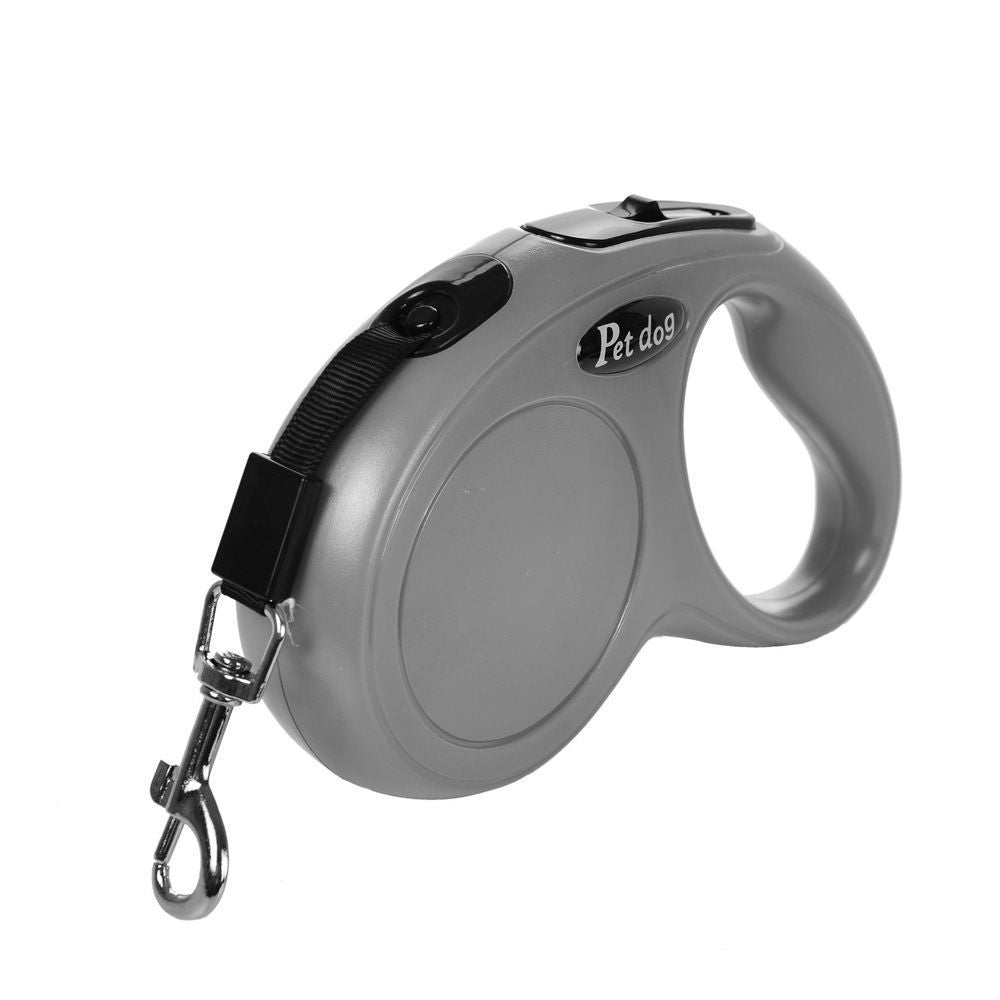 Gray 3m Minimalist Retractable Dog Leash | Halloween Understated All-Match Gift | Sleek Automatic Extendable Pet Leash Blister Card Pack