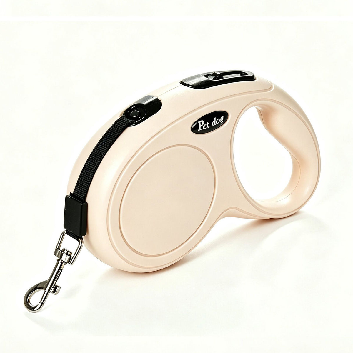 Beige 5m Minimalist Retractable Dog Leash | Christmas Warm Neutral Gift | Sleek Automatic Extendable Pet Leash Blister Card Pack