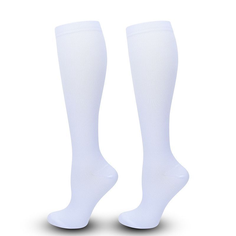 Flat Panel White Compression Calf Socks Size XXL (43-46) | Christmas Plus Size Basic Gift | Wide Calf Flat White Compression Socks for Big Size Daily Wear