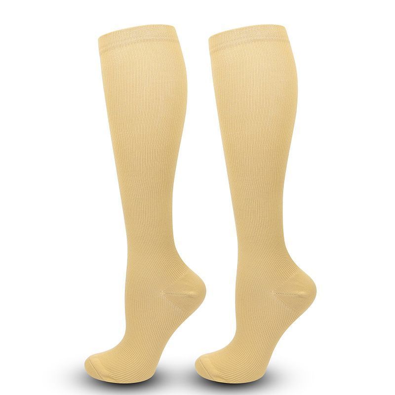 Flat Panel Nude Compression Calf Socks Size L/XL (39-42) | Halloween Invisible Basic Gift | Flat Nude Compression Socks for Under Pants Daily Work