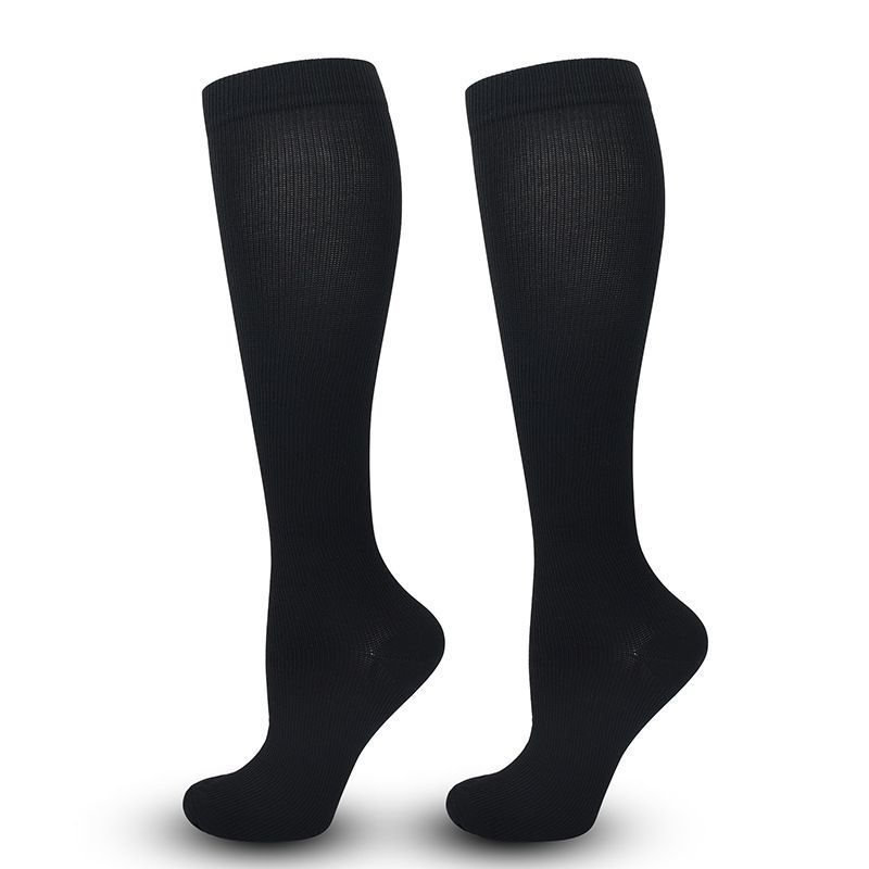 Flat Panel Black Compression Calf Socks Size L/XL (39-42) | Christmas Versatile Basic Gift | Flat Black Compression Socks for Sports & Work Universal