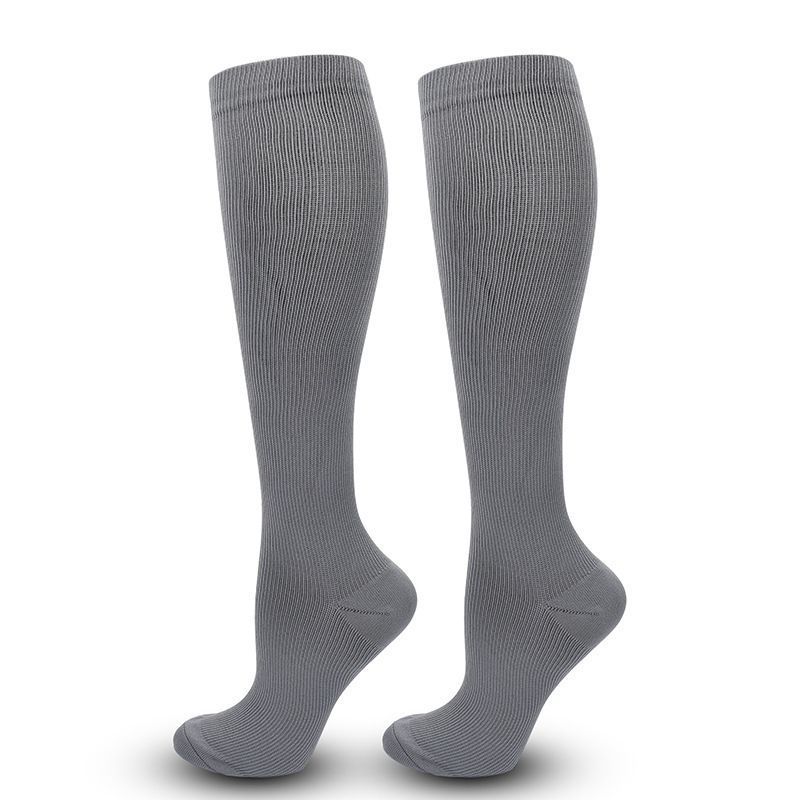 Flat Panel Gray Compression Calf Socks Size L/XL (39-42) | Halloween Minimalist Basic Gift | Flat Gray Compression Socks for Office & Travel Daily