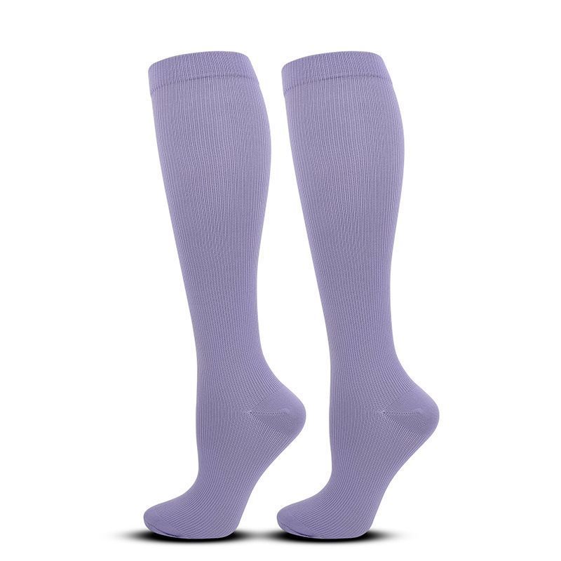 Flat Panel Purple Compression Calf Socks Size L/XL (39-42) | Christmas Elegant Regal Gift | Flat Purple Compression Socks for Casual & Dressy Wear
