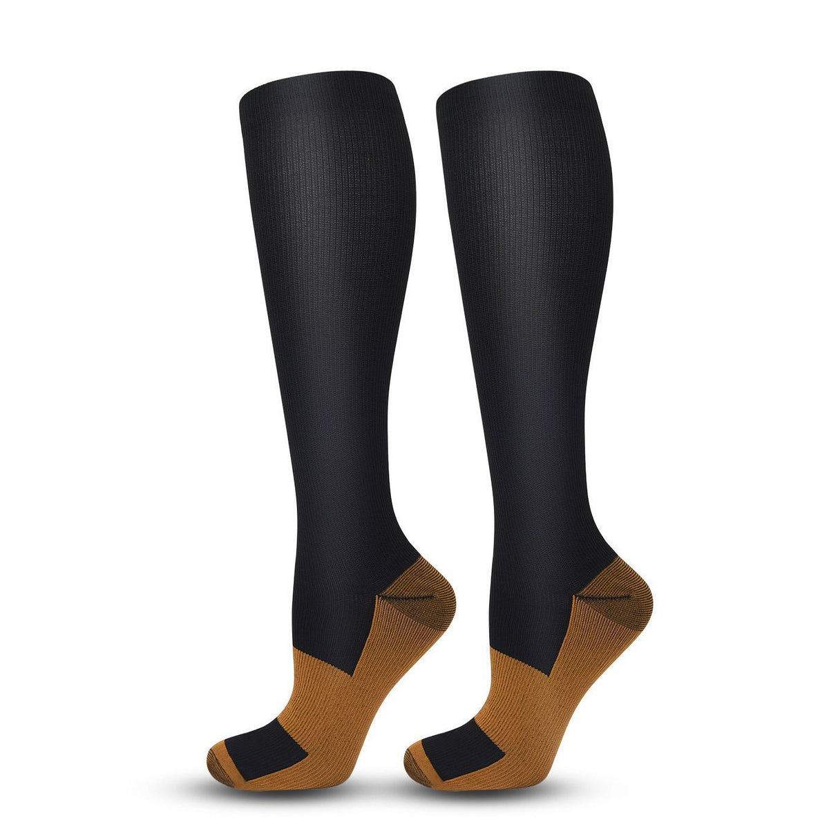 Two-Tone Black Compression Calf Socks Size S/M (35-38) | Christmas Cool Slim Gift | Slim Two-Tone Black Compression Socks for Running Gym