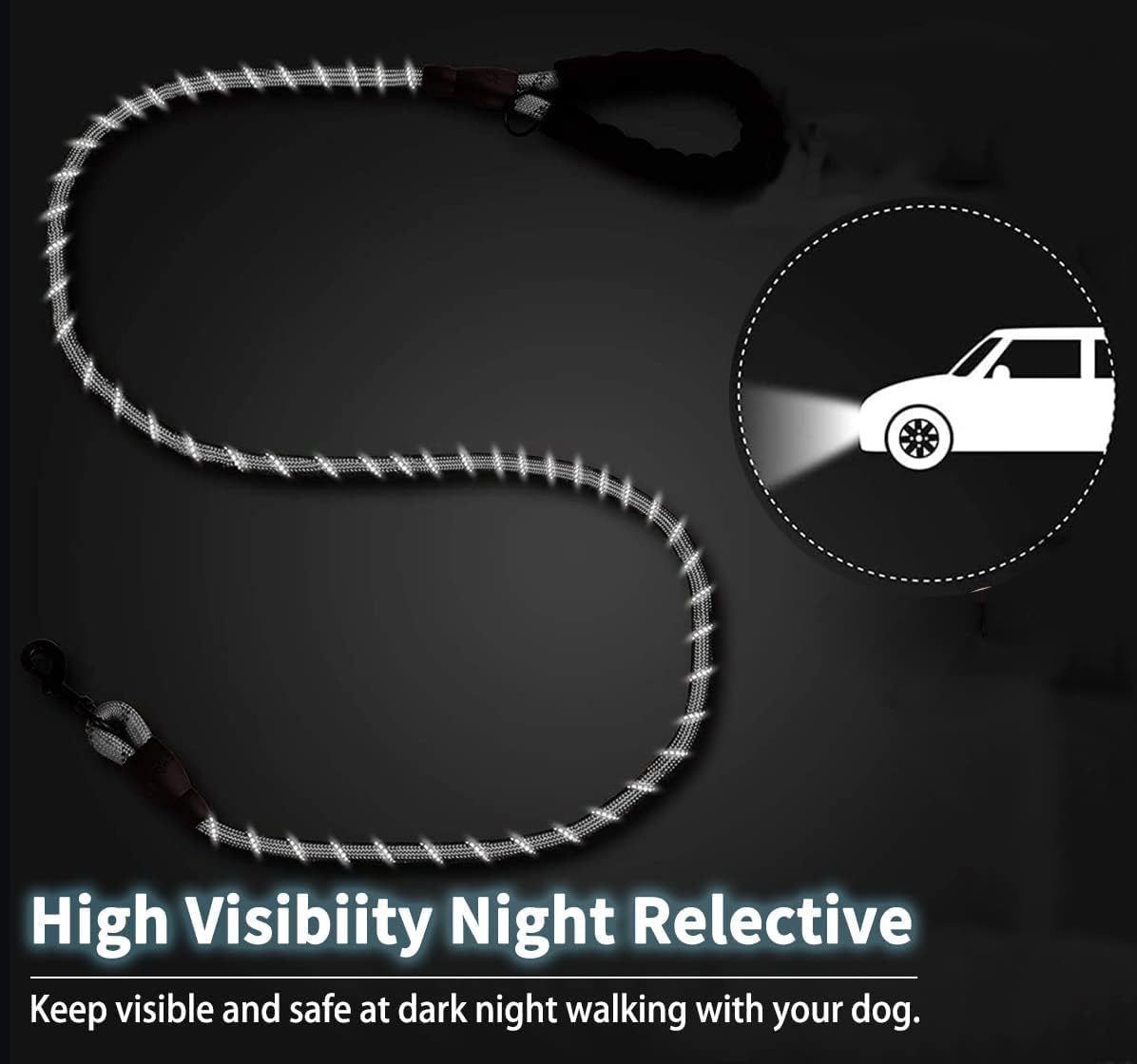 Black Retractable 3-in-1 Dog Leash | Christmas Classic Stain-Resistant Gift | Luminous Tangle-Free High Elastic Pet Lead for Multiple Dogs