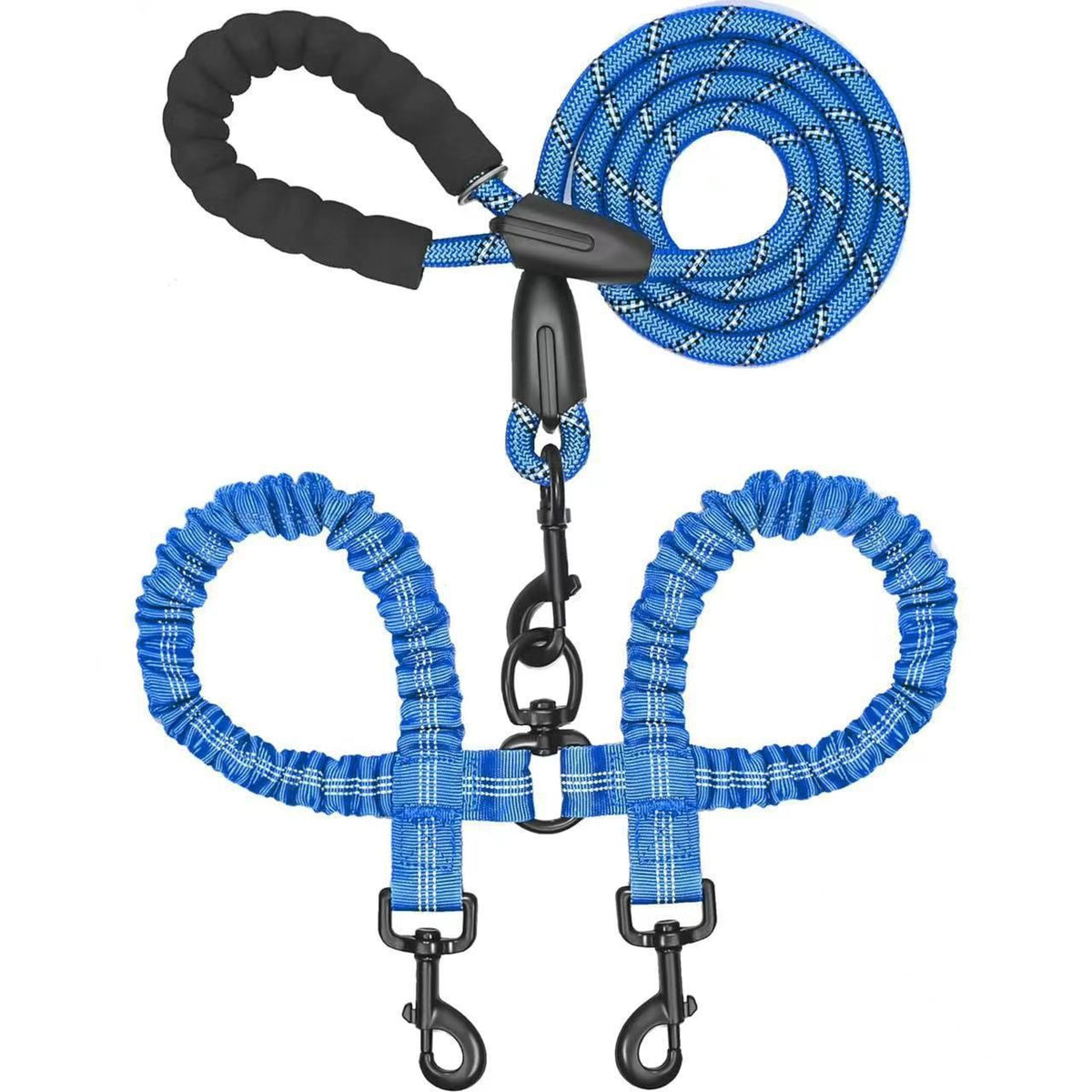 Dark Blue 2-in-1 Retractable No-Pull Dog Leash | Christmas Steady Heavy-Duty Gift | Sturdy Tangle-Free Pet Chain for Large Breed Dogs