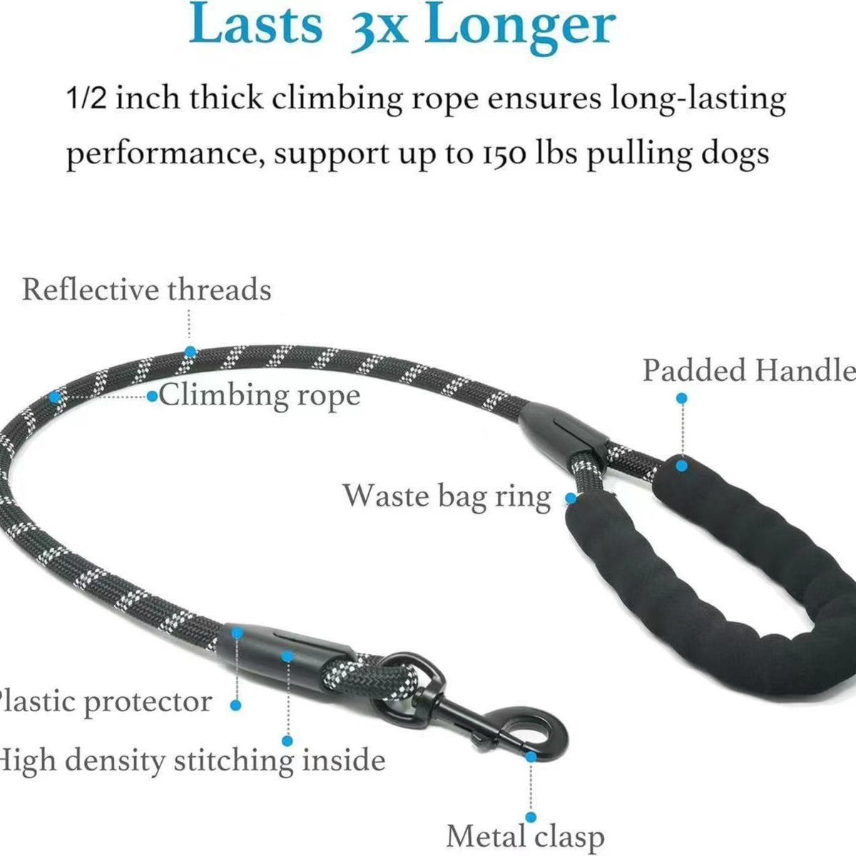 Orange 2-in-1 Retractable No-Pull Dog Leash | Halloween High-Visibility Night Gift | Warning Tangle-Free Dog Lead for Low-Light Walking