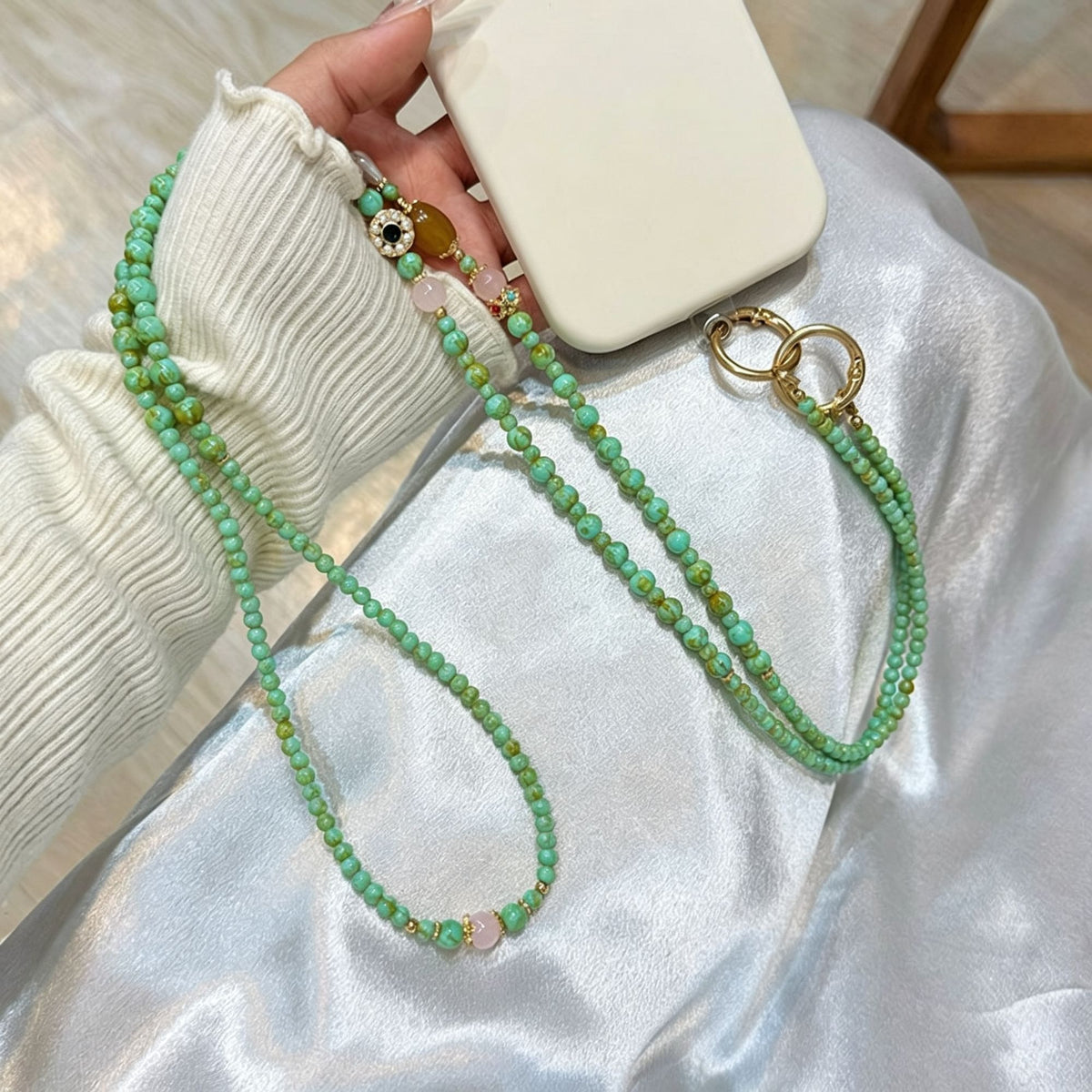 Niche 3D Flower Hand‑Woven Phone Lanyard | Christmas Daily Gift | Halter Crossbody Phone Chain Pendant