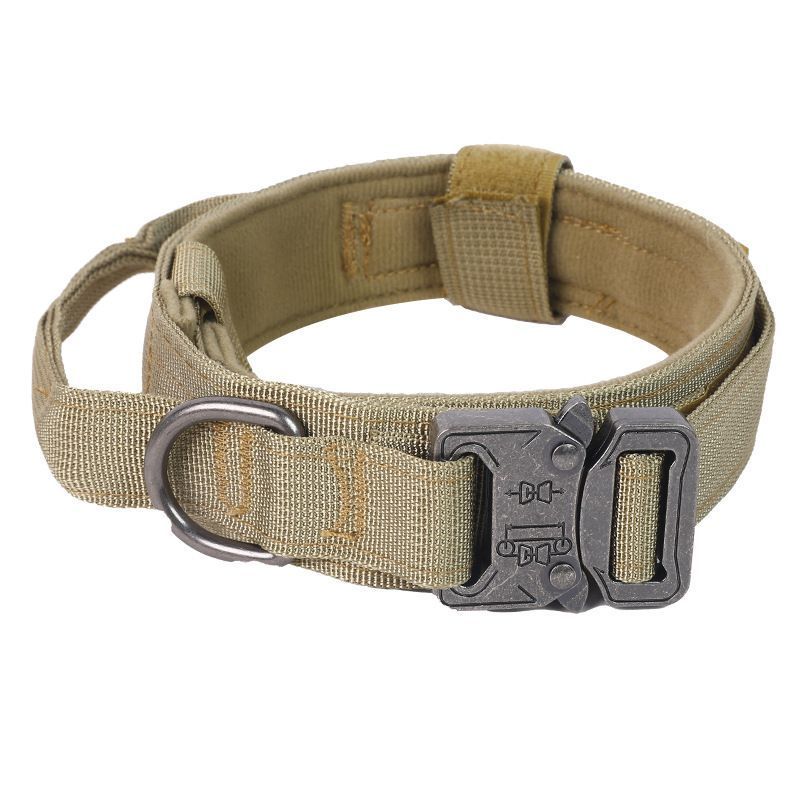 Thickened Nylon Dog Collar for Outdoor, Alloy Buckle Pet Neck Collar, Khaki Alloy Buckle Collar M, Christmas Daily Dog Collar Gift