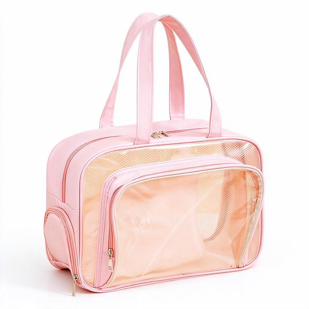 Pink Wet Dry Swim Duffel with Shoe Pocket Women's Portable Gym Pool Beach Sports Travel Bag Mesh Front