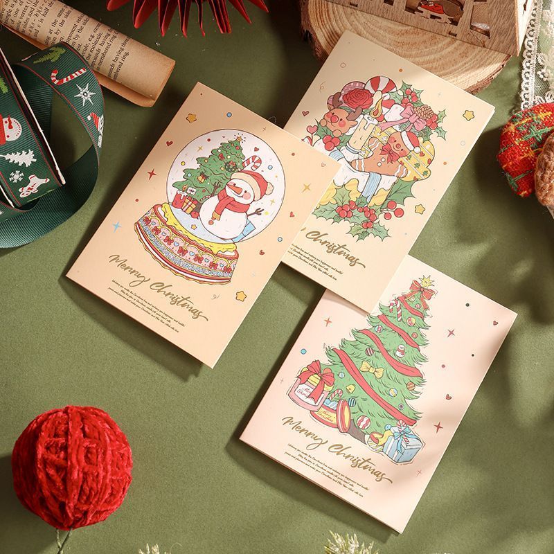 60 Sheets Watercolor Hot Stamping Christmas Greeting Cards Style 5