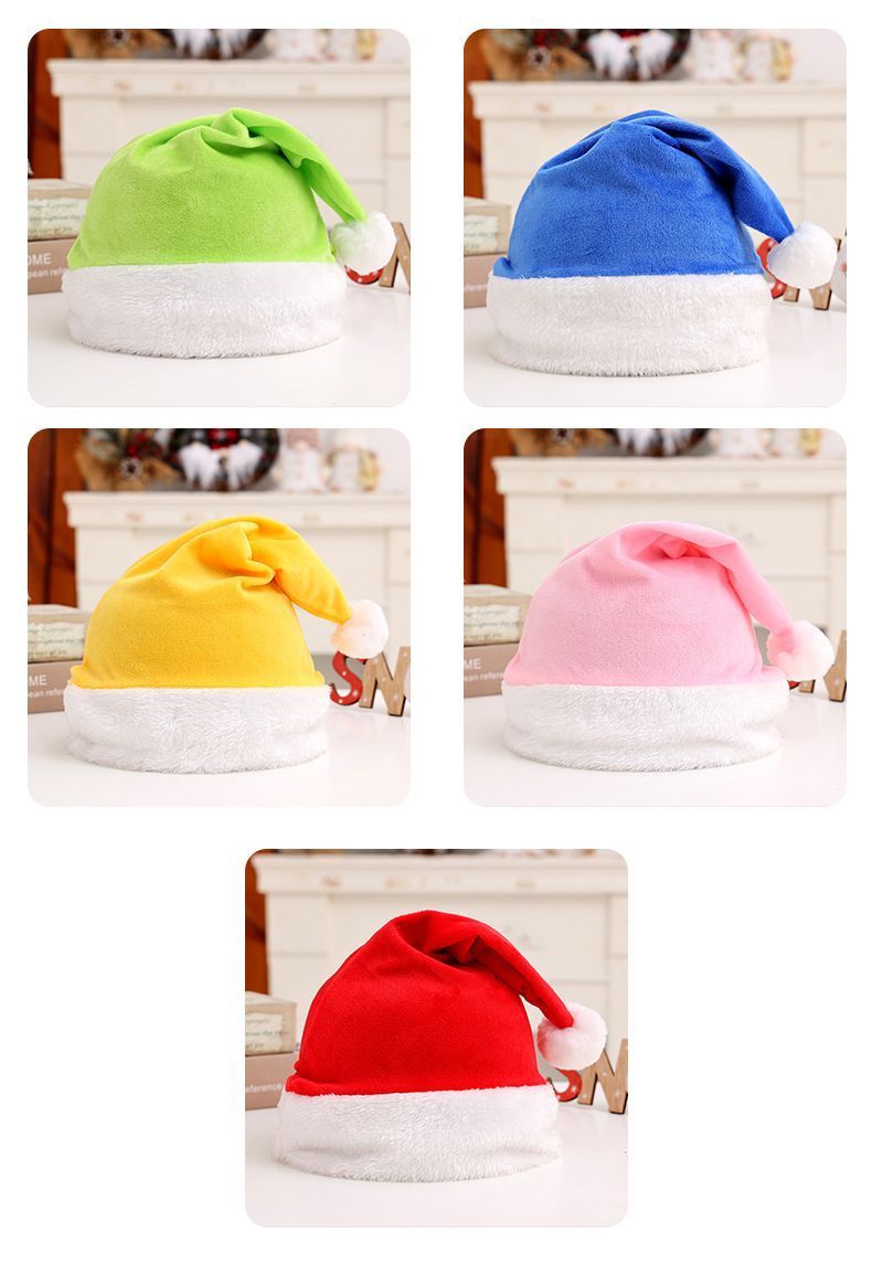 3pcs High Pile Santa Hat, Black (Long)