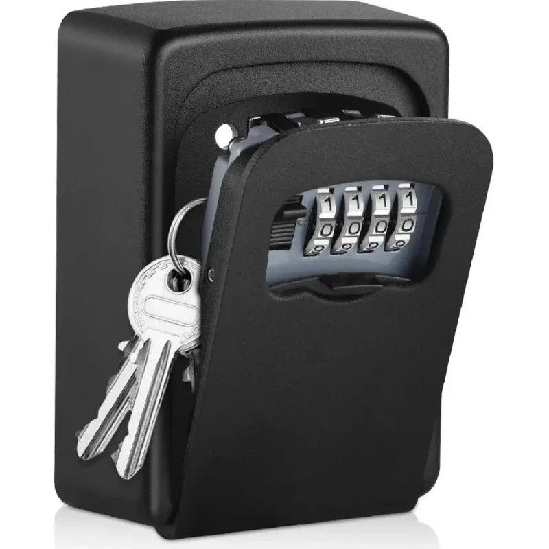 Household Wall-Mounted Key Box, Waterproof Secure Key Lockbox with Combination Lock, Large-Capacity Outdoor Key Safe for Storing Spare House Keys.grey